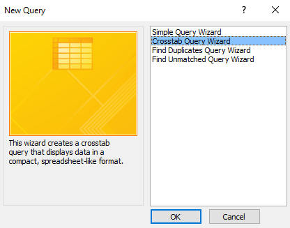 Screenshot of the Query Wizard.