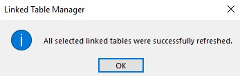 Screenshot of the success message