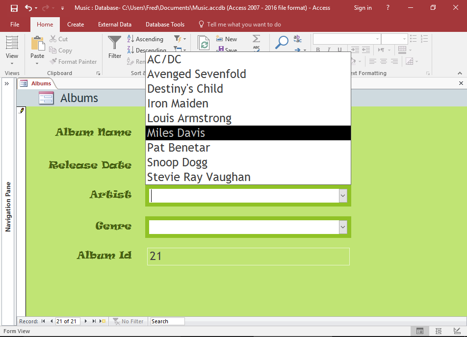 Screenshot of the Form.