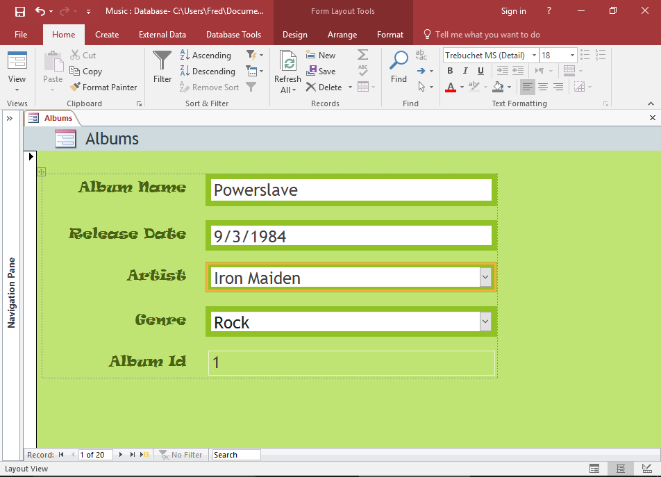 Screenshot of the Combo Box Wizard.