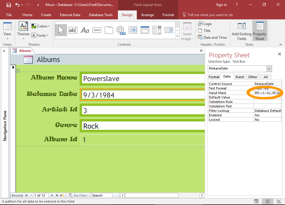 Screenshot of the Form.