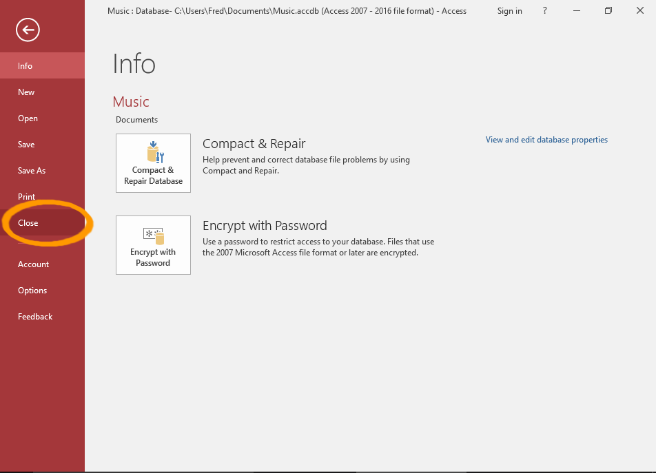 Screenshot of the File menu.