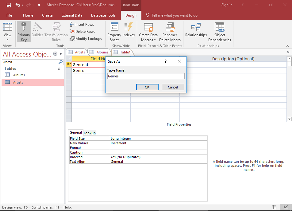 Screenshot of the Save prompt