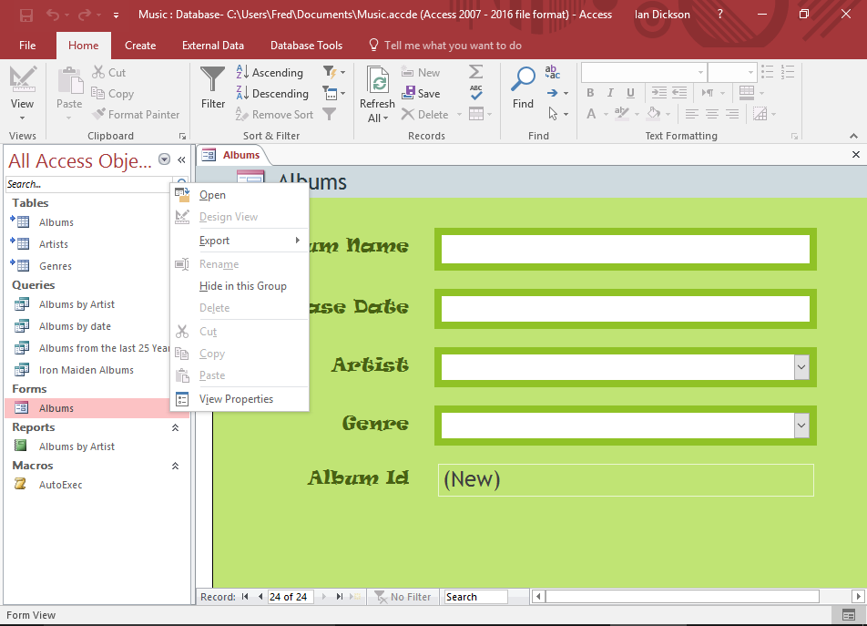 Access 16 Make An Executable Database