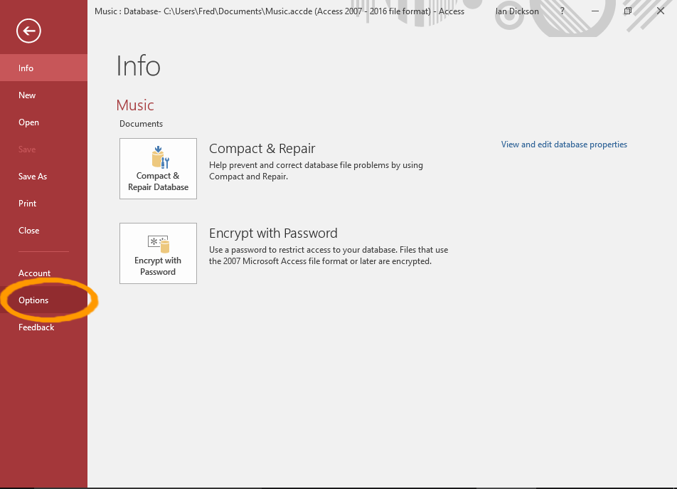Screenshot of the File menu.