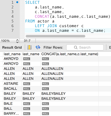 Mysql value between