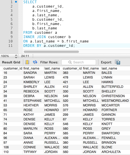 Mysql self join