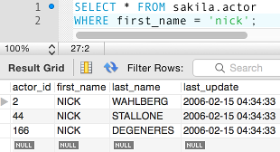 Mysql where from Mysql where from