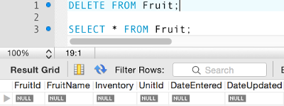 Mysql how to delete data