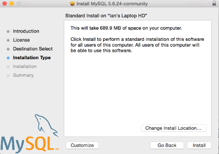 MySQL installation screen 6