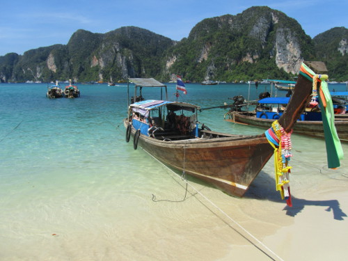 Longtail boats at Phi Phi