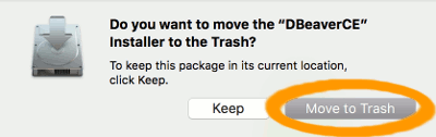 Screenshot of the Move to Trash prompt.
