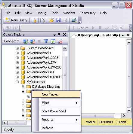 Sql Server Create A Table