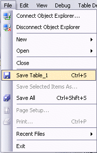 Save table as...