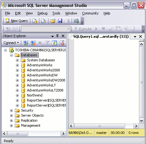 Screenshot of SQL Server Management Studio