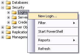 Creating a new login in SQL Server