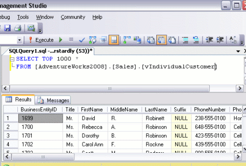 Sql select data