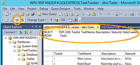 Screenshot of pasting data into a table in SSMS
