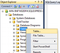 Creating a table in SQL Server 2014 - step 1