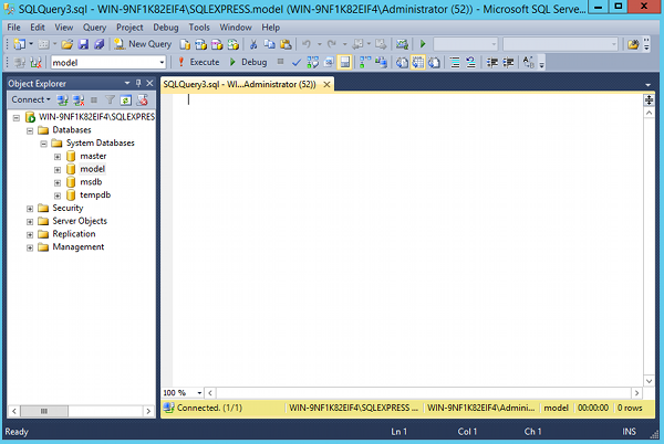 Screenshot of SQL Server Management Studio