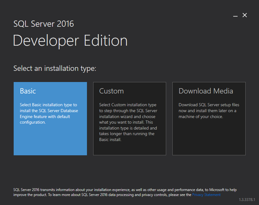 Screenshot of the new installer.