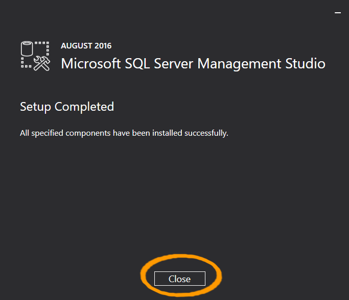 Screenshot of the completed setup.