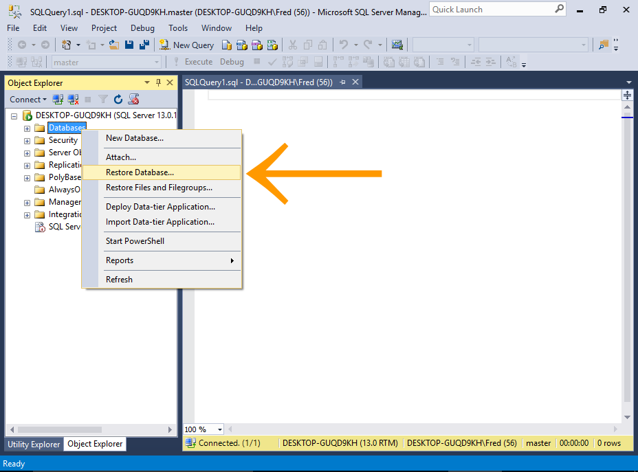 SQL Server 2019 Restore a Database SQL Server 2019 Restore a Database