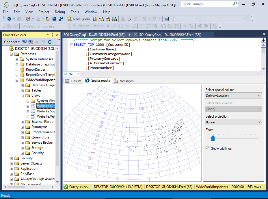 Screenshot of SQL Server Management Studio.