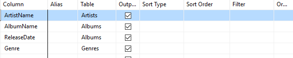Close up of the Criteria Pane.