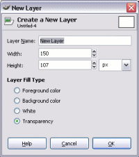 The New Layer dialog box