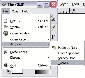 Scanning a photo using The GIMP